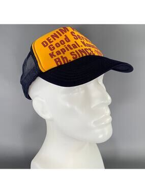 KAPITAL Navy Mustard Print Hats